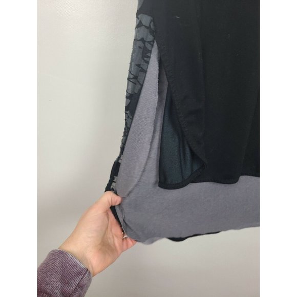 Tangerine Womens Exercise Tank Top Large Black Gray High Low Layered Active - Picture 3 of 9